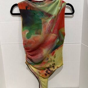 Zara Multicolor Mesh Fabric Bodysuit